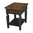 International Concepts Vista Solid Wood End Table in Hickory/Washed Coal