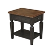 International Concepts Vista Solid Wood End Table in Hickory/Washed Coal