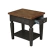 International Concepts Vista Solid Wood End Table in Hickory/Washed Coal