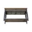 Vista Solid Wood Console/Sofa Table in Hickory/Washed Coal