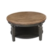 Vista Solid Wood Round Coffee Table in Hickory/Washed Coal