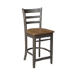 5 Piece Round Wood Counter Height Dining Set in Hickory/Washed Coal