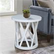International Concepts Round Ceylon Solid Wood End Table White