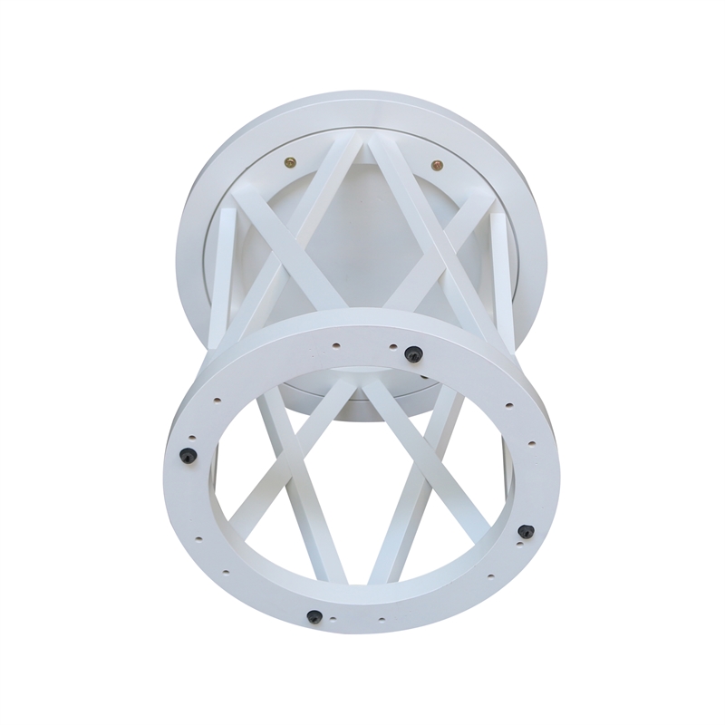International Concepts Round Ceylon Solid Wood End Table White