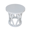 International Concepts Round Ceylon Solid Wood End Table White