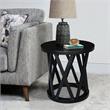 International Concepts Round Ceylon Solid Wood End Table Black