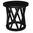 International Concepts Round Ceylon Solid Wood End Table Black