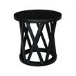 International Concepts Round Ceylon Solid Wood End Table Black