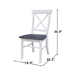 42 in. Drop Leaf Wood Dining Table with 4 X-back Chairs in White/Heather Gray