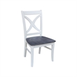 42 in. Drop Leaf Wood Dining Table with 4 X-back Chairs in White/Heather Gray