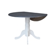 42 in. Drop Leaf Wood Dining Table and 4 Ladderback Chairs in White/Heather Gray