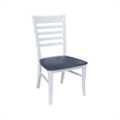 42 in. Drop Leaf Wood Dining Table and 4 Ladderback Chairs in White/Heather Gray