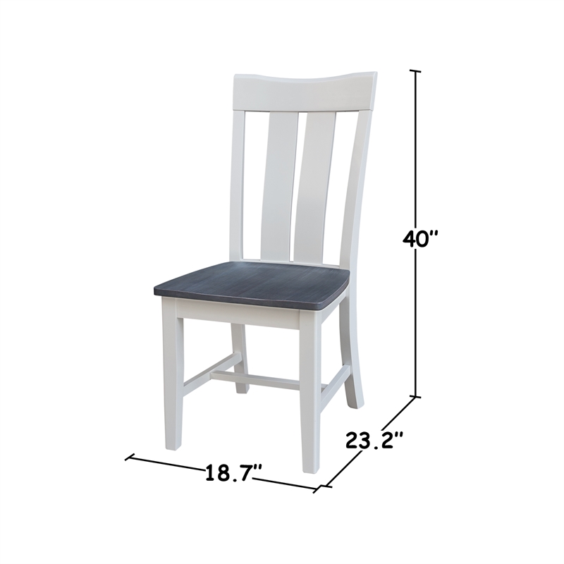 42 in. Wood Drop Leaf Dining Table with 4 Slat Back Chairs in White/Heather Gray