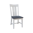 42 in. Wood Drop Leaf Dining Table with 4 Slat Back Chairs in White/Heather Gray