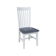 42 in. Drop Leaf Wood Dining Table with 4 Slat Back Chairs in White/Heather Gray
