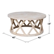 International Concepts Round Ceylon Solid Wood Coffee Table Unfinished