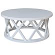 International Concepts Round Ceylon Solid Wood Coffee Table White