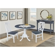 42 in. Drop Leaf Wood Dining Table with 2 Dining Chairs in White/Heather Gray