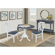 42 in. Drop Leaf Wood Dining Table with 2 Dining Chairs in White/Heather Gray