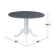 42 in. Drop Leaf Wood Dining Table and 2 Ladderback Chairs in White/Heather Gray
