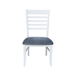 42 in. Drop Leaf Wood Dining Table and 2 Ladderback Chairs in White/Heather Gray