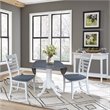42 in. Drop Leaf Wood Dining Table and 2 Ladderback Chairs in White/Heather Gray