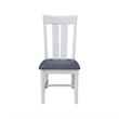 42 in. Drop Leaf Wood Dining Table with 2 Slat Back Chairs in White/Heather Gray