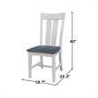 42 in. Drop Leaf Wood Dining Table with 2 Slat Back Chairs in White/Heather Gray