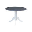 42 in. Drop Leaf Wood Dining Table with 2 Slat Back Chairs in White/Heather Gray