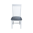 42 in. Drop Leaf Wood Dining Table with 2 Dining Chairs in White/Heather Gray