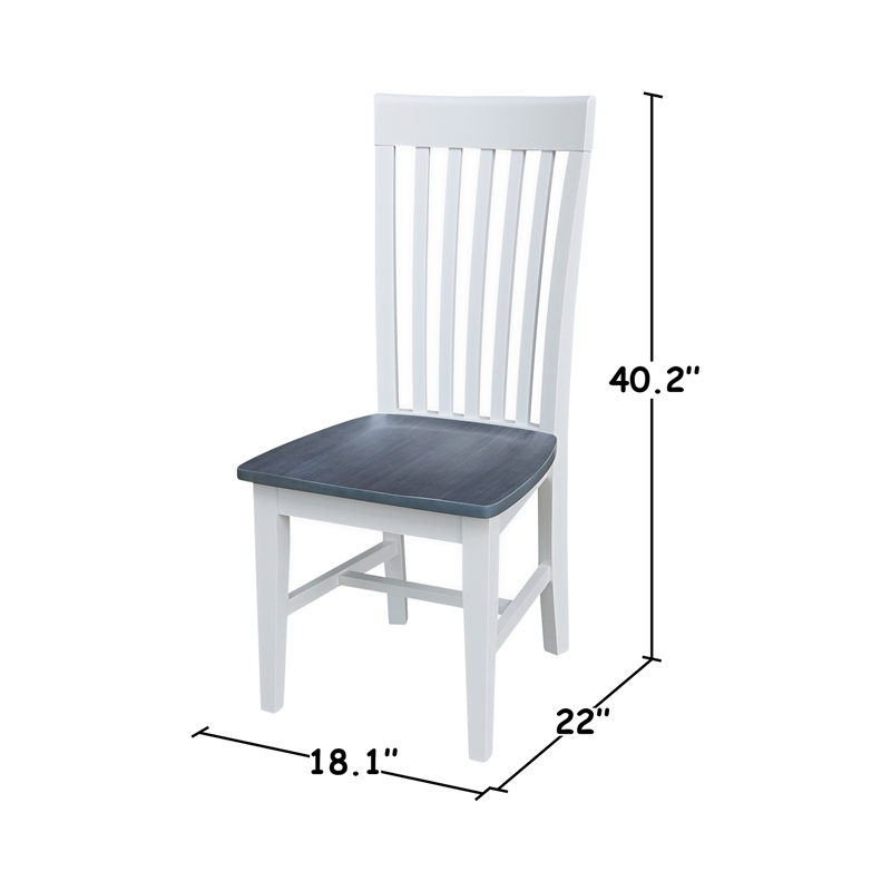 42 in. Drop Leaf Wood Dining Table with 2 Dining Chairs in White/Heather Gray