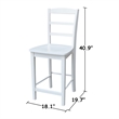 International Concepts Madrid Solid Wood Counter Height Stool in White