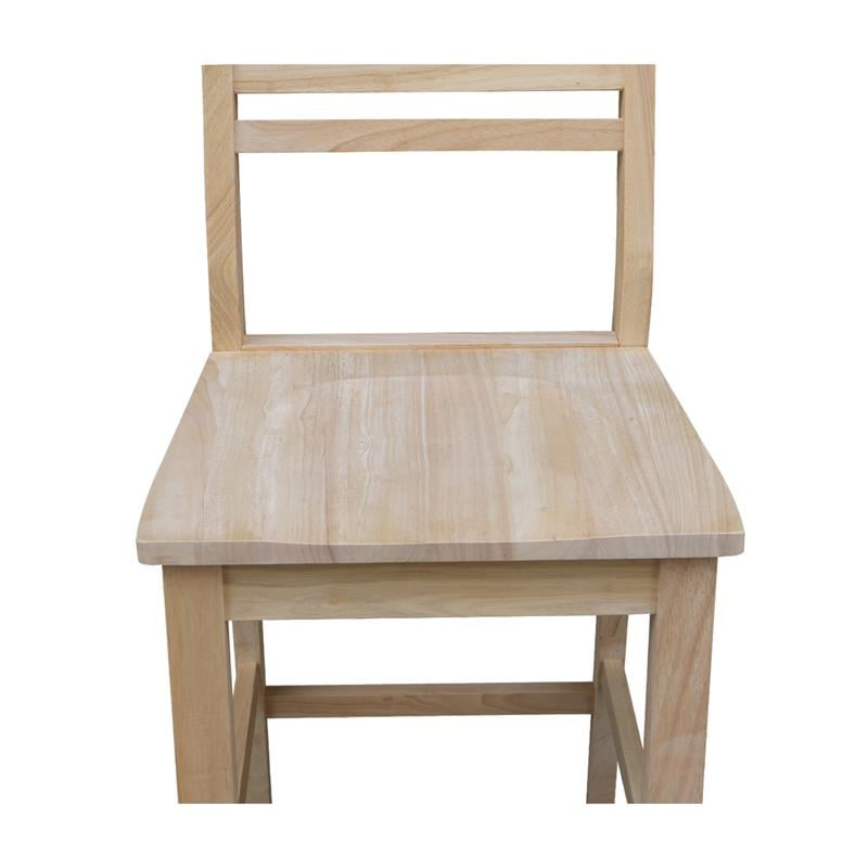 International Concepts Aspen Solid Wood Counter Height Slat Stool - Unfinished