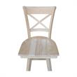 Charlotte Solid Wood Counter Height Stool With Swivel Seat - Unfinished