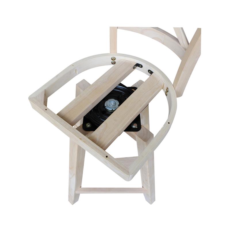 Charlotte Solid Wood Counter Height Stool With Swivel Seat - Unfinished