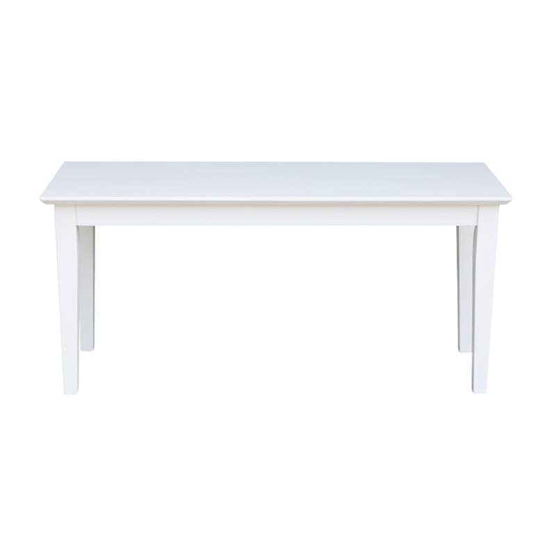 International Concepts Shaker Styled Solid Wood Bench in White