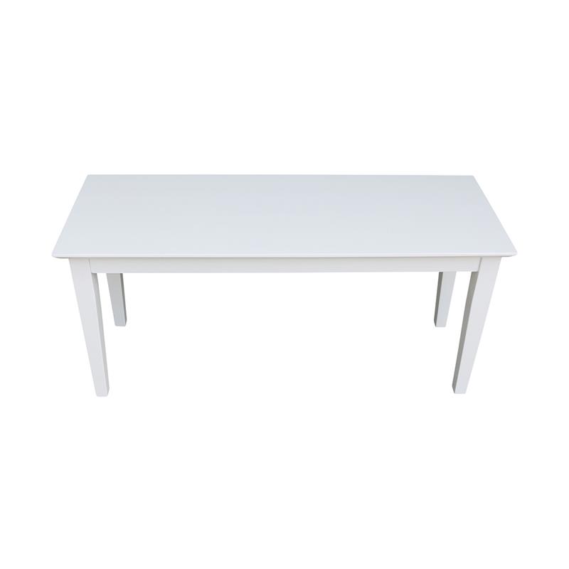 International Concepts Shaker Styled Solid Wood Bench in White