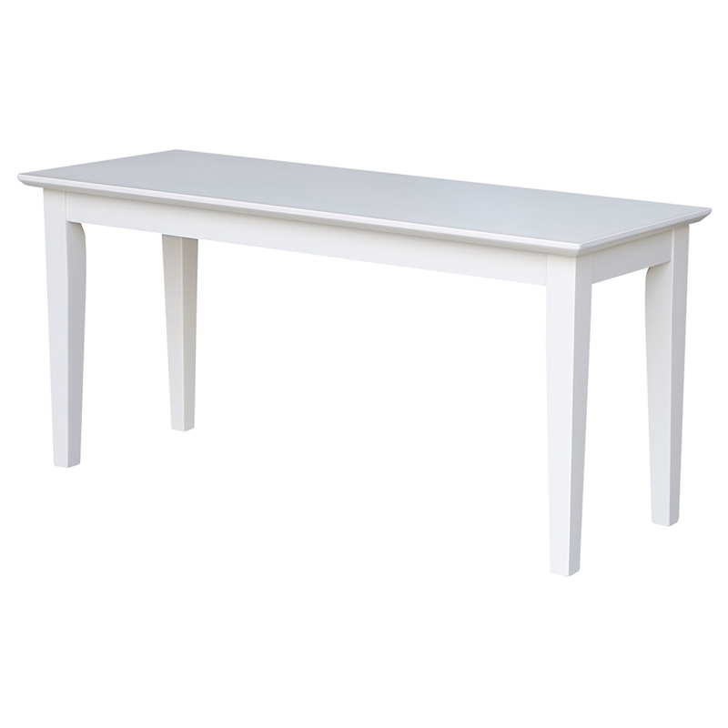 International Concepts Shaker Styled Solid Wood Bench in White