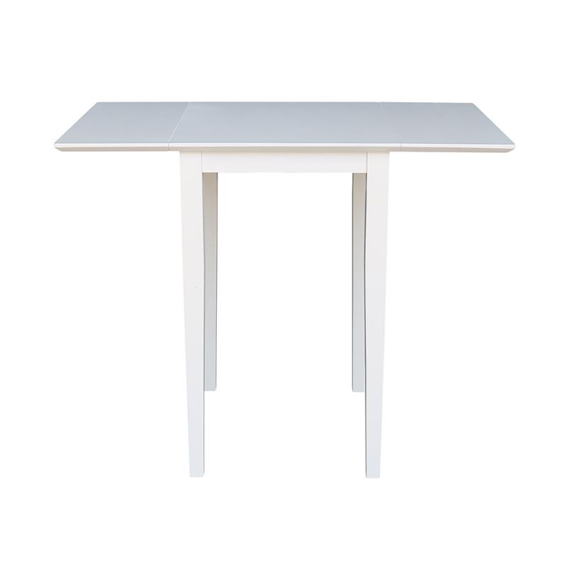 International Concepts Small Solid Wood Dropleaf Table in White