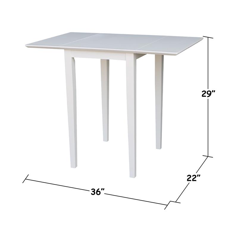 International Concepts Small Solid Wood Dropleaf Table in White