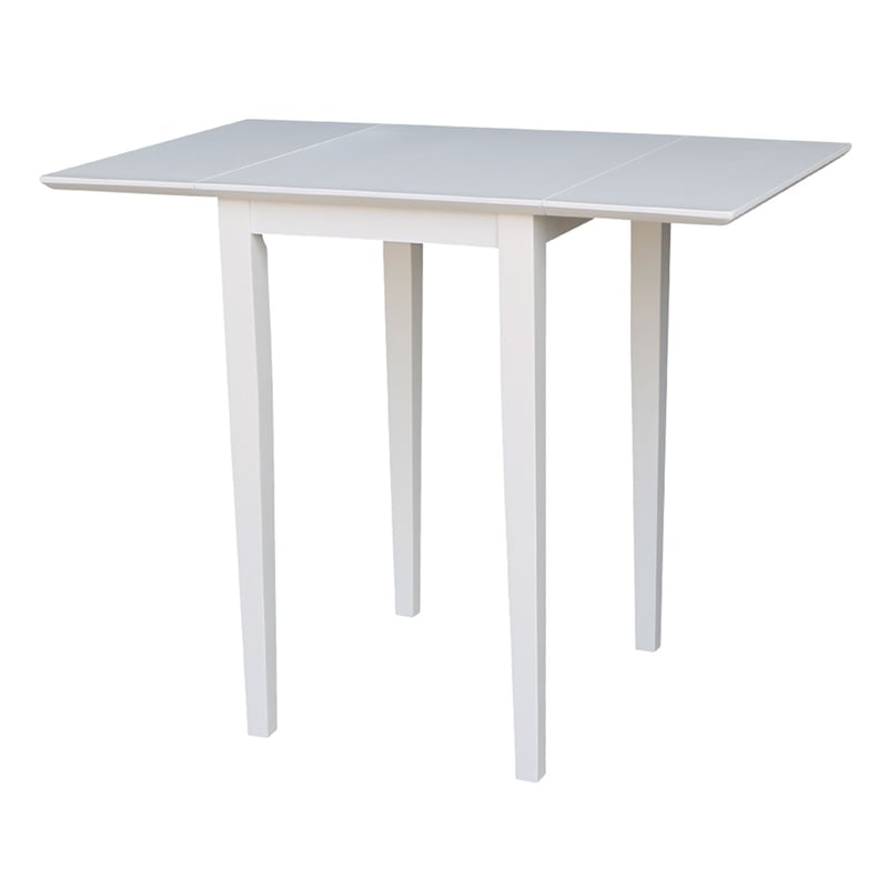 International Concepts Small Solid Wood Dropleaf Table in White