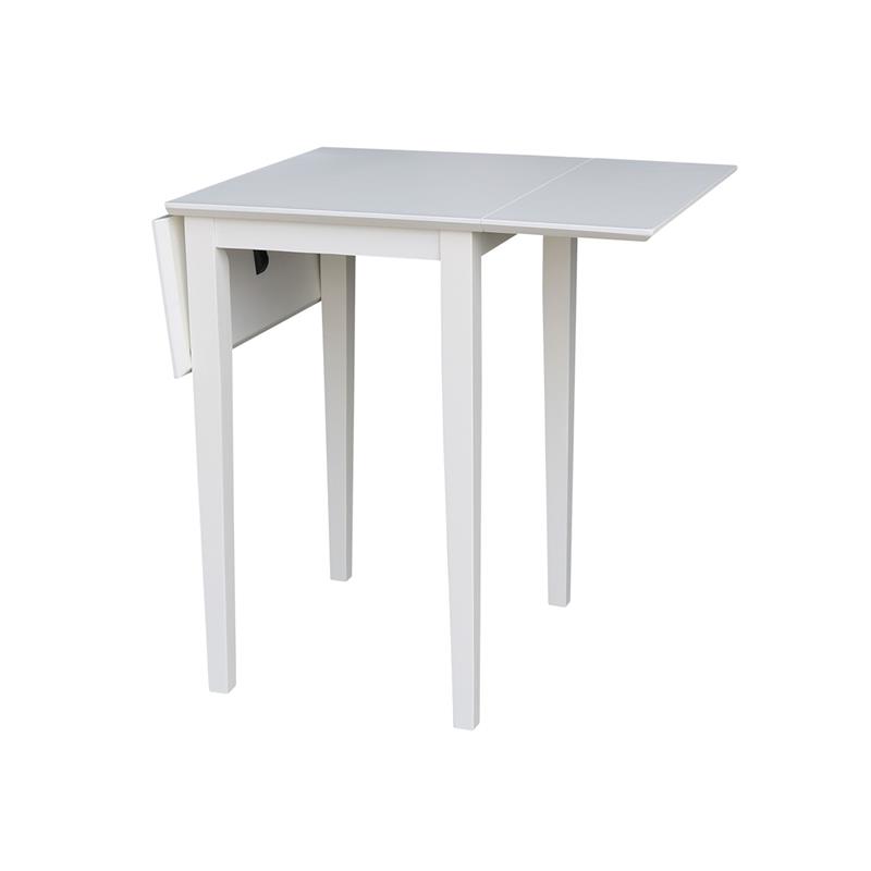 International Concepts Small Solid Wood Dropleaf Table in White