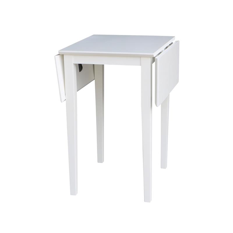 International Concepts Small Solid Wood Dropleaf Table in White
