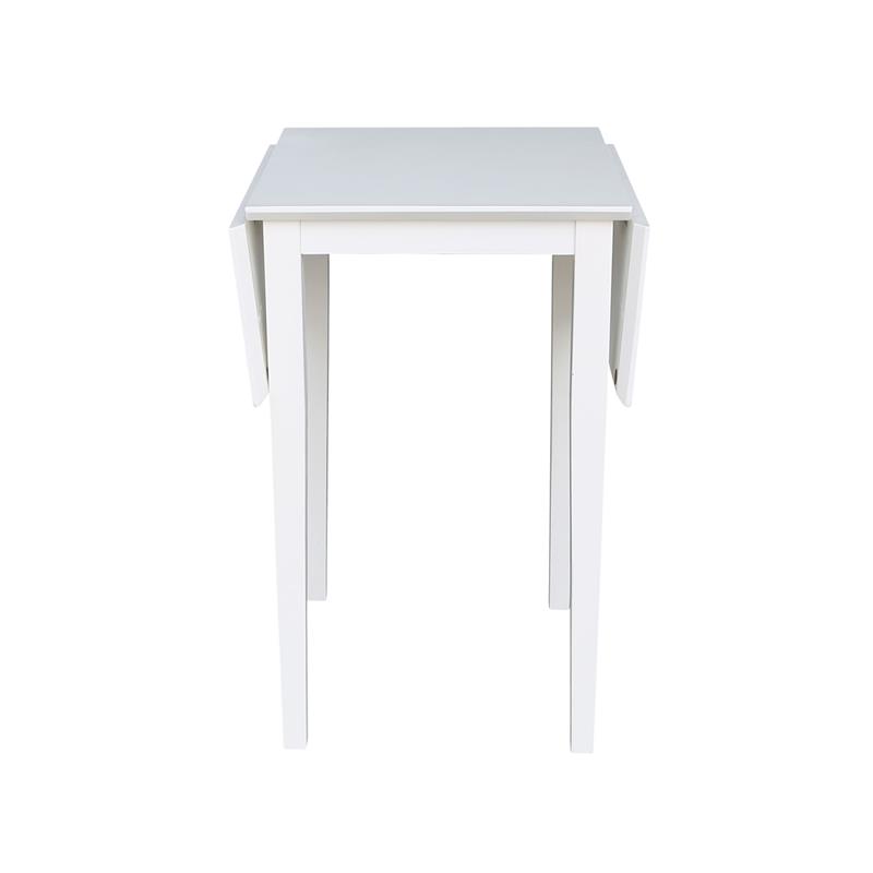 International Concepts Small Solid Wood Dropleaf Table in White