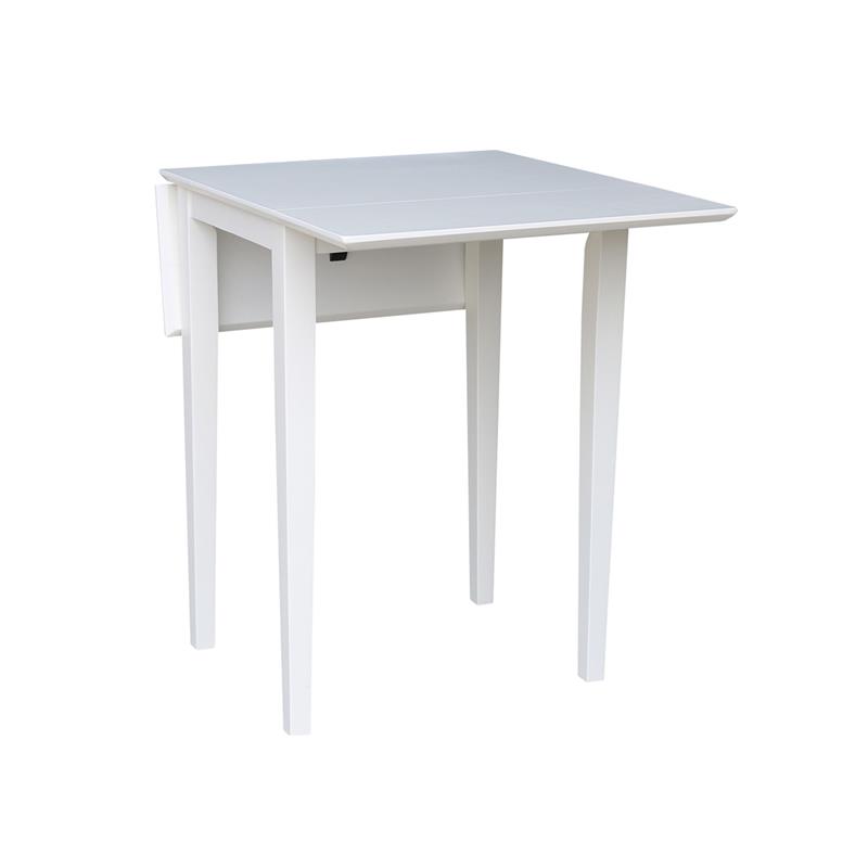 International Concepts Small Solid Wood Dropleaf Table in White