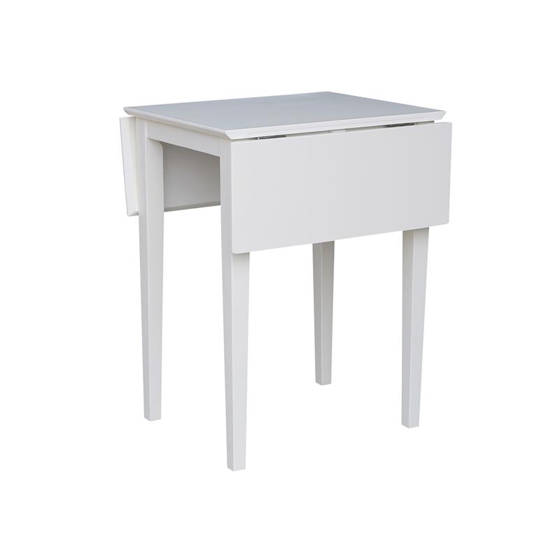 International Concepts Small Solid Wood Dropleaf Table in White