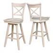 Charlotte Solid Wood Bar Height Stool with Swivel Seat  - Unfinished