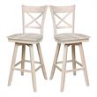 Charlotte Solid Wood Bar Height Stool with Swivel Seat  - Unfinished