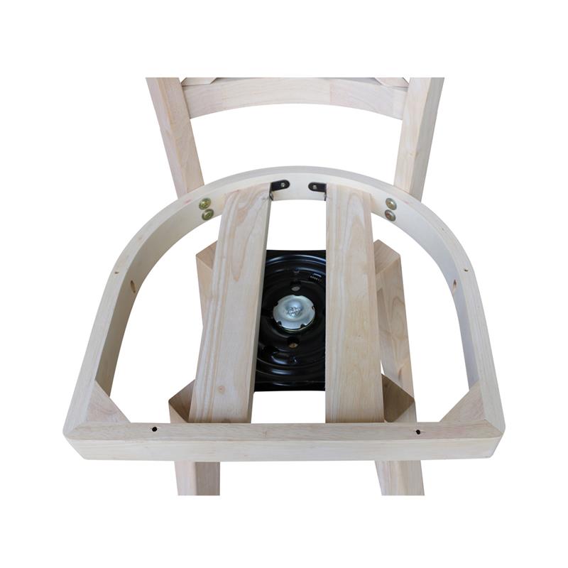 Charlotte Solid Wood Bar Height Stool with Swivel Seat  - Unfinished