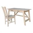 International Concepts Serendipity Wood Desk with 2 Drawers and Chair